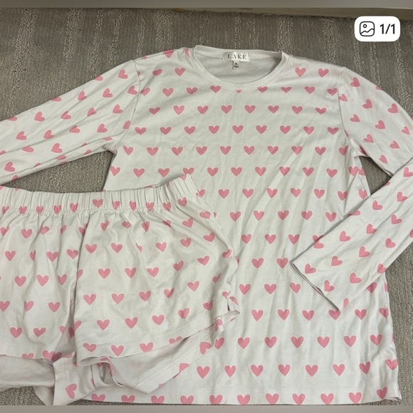 LAKE Pink Heart Pajama Set - Picture 2 of 2